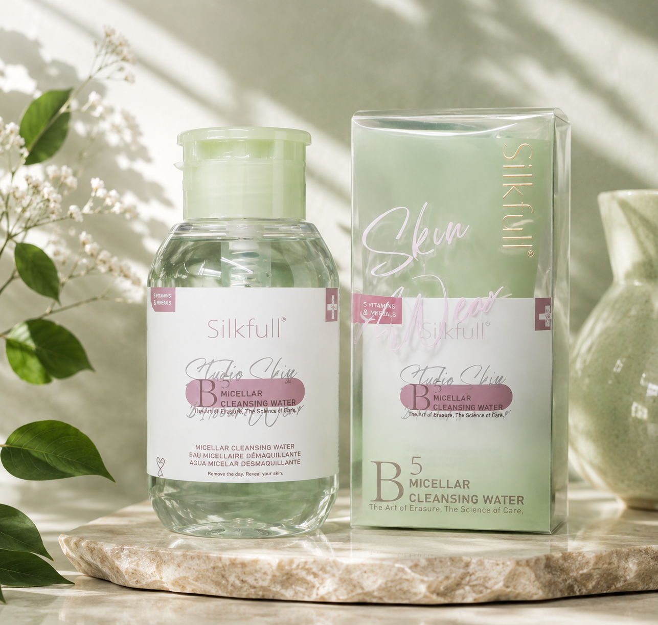 Silkfull Studio Skin B5 Micellar Cleansing Water – Dermatologist Tested Gentle Makeup Remover