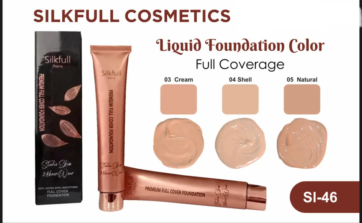 Silkfull Full Coverage Foundation Perfect for Dry skin 1#